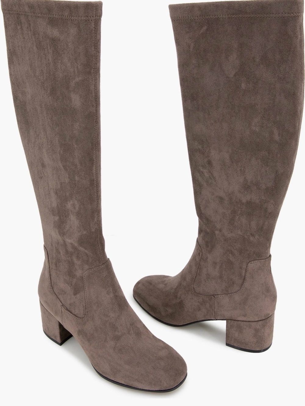 Kenneth Cole Reaction Tall Taupe Suede Block Heel Boots